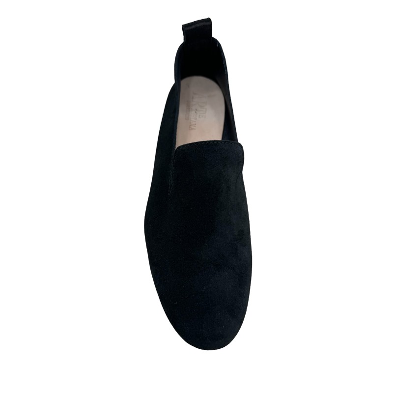 Moccasin "King" suede calf leather black