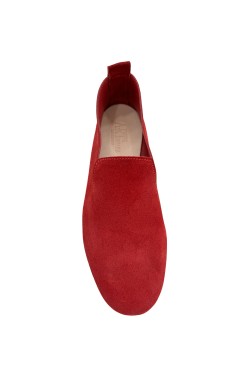 Moccasin "King" suede calf leather red