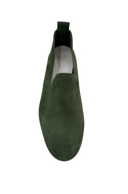 Mocassino "King"  vitello scamosciato verde scuro