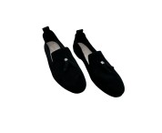 Moccasin "King" suede calf leather black