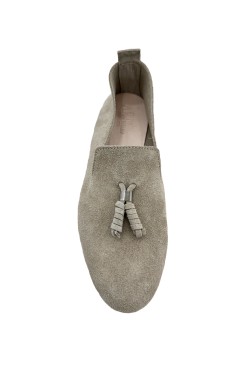 Moccasin "King fendini" suede calf leather beige