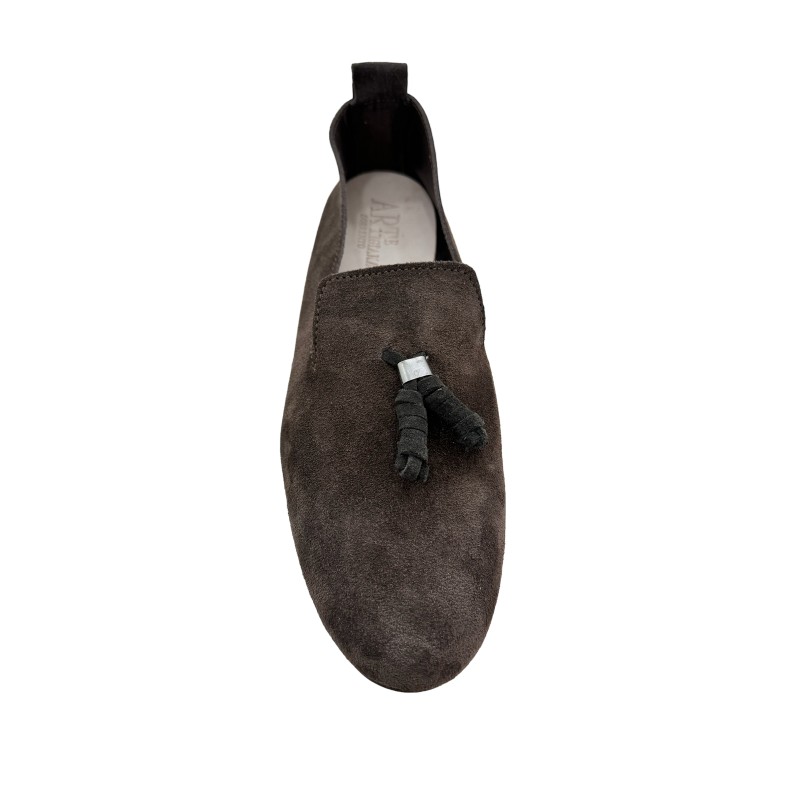 Moccasin "King" suede calf leather black