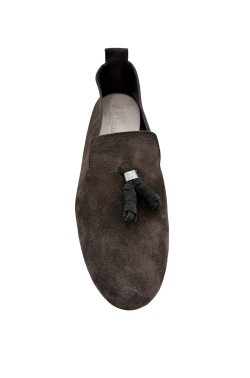 Moccasin "King fendini" suede calf leather chocolate