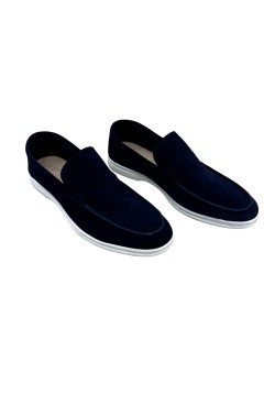 Moccasin "King fendini" suede calf leather blu