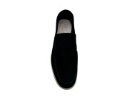 Moccasin "King" suede calf leather black