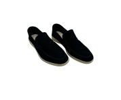 Moccasin "King" suede calf leather black