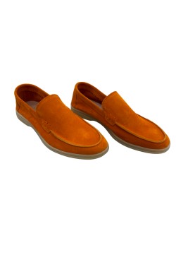 Moccasin "King fendini" suede calf leather orance