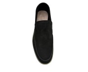 Moccasin "King" suede calf leather black