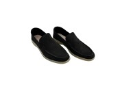 Moccasin "King" suede calf leather black