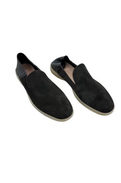 Moccasin "King" suede calf leather black