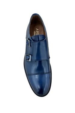 Classic blue college shoes derby model with buckles