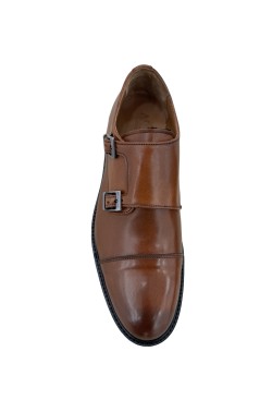 Classic tan college shoes derby model with buckles