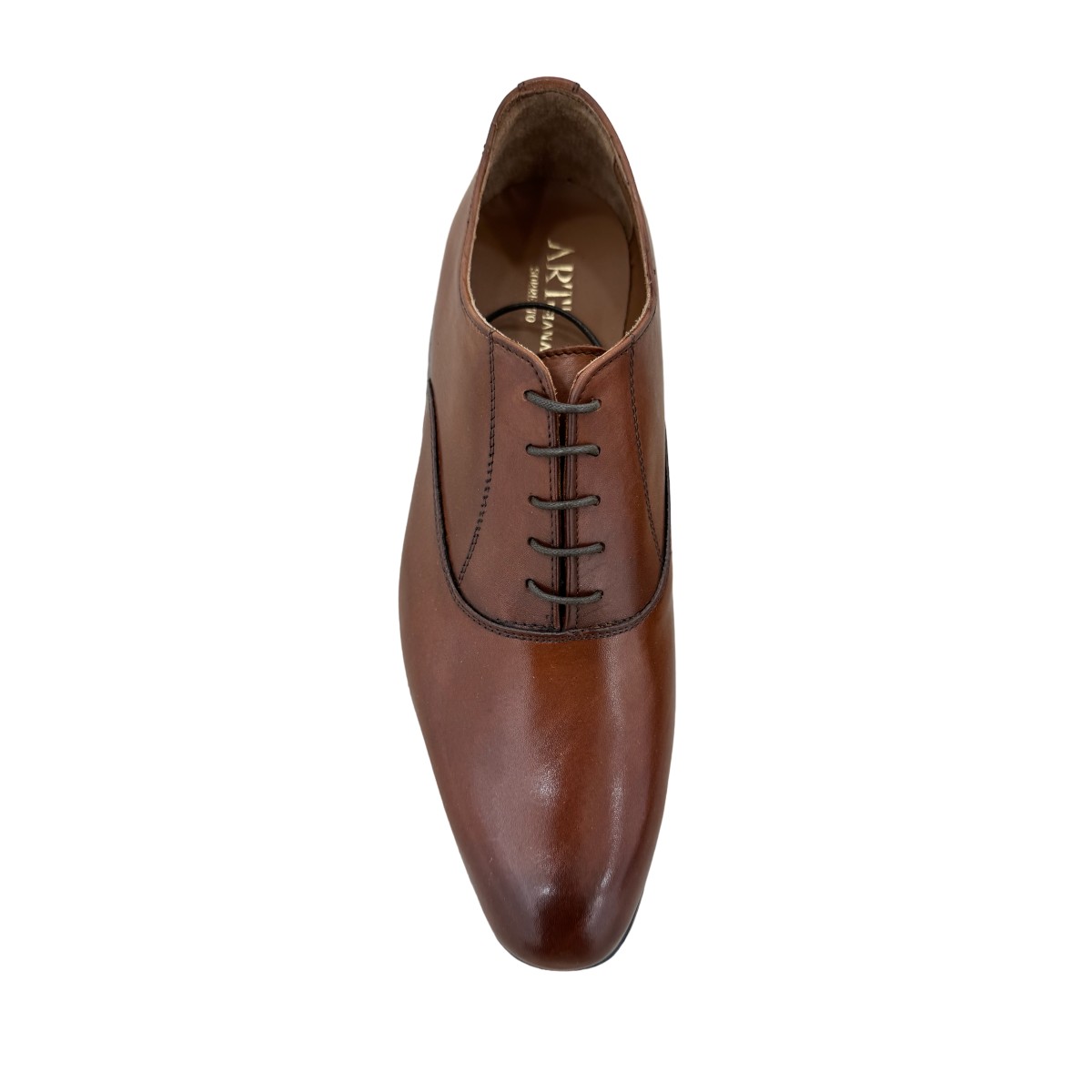 Classic leather brown college shoes punta lacci model witht buckles Arte Artigiana Sorrento