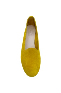 Pantofolina donna scamosciata giallo