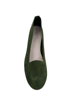 Pantofolina donna scamosciata verde scuro