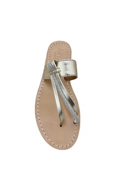 Sandali Italia color argento con treccia