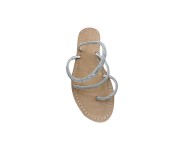 Sandali Italia color argento con treccia