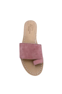 Sandalo modello pantofola infradito color rosa antico