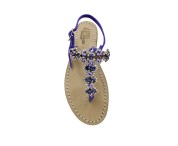 purple  Suede imma  Model Sandal with swarovski cristal purple