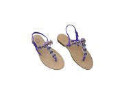 purple  Suede imma  Model Sandal with swarovski cristal purple