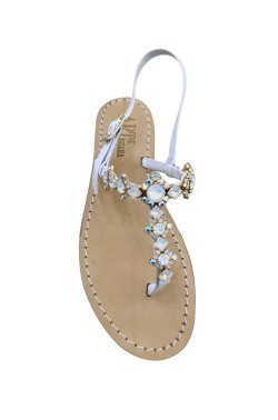 Sandali gioiello Imma color platino metallizzato