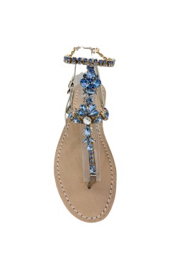 Sandali con cavigliera Venere color platino