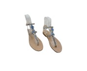 Sandali con cavigliera Venere color platino