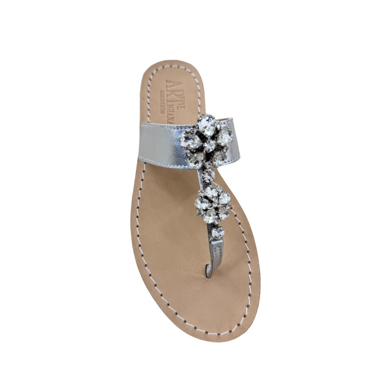 Sandali con cavigliera Anna color platino