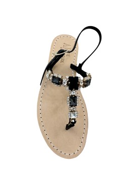 Nero  Coloured Jewel Sandal "katia”