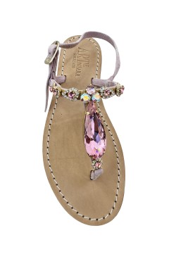 Rosa cipria  Coloured Jewel Sandal "Diana"