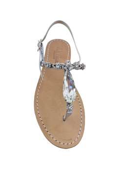 Sandali gioiello Diana color argento metallizzato