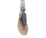 Sandali con cavigliera Anna color platino e pietre Swarovski nere