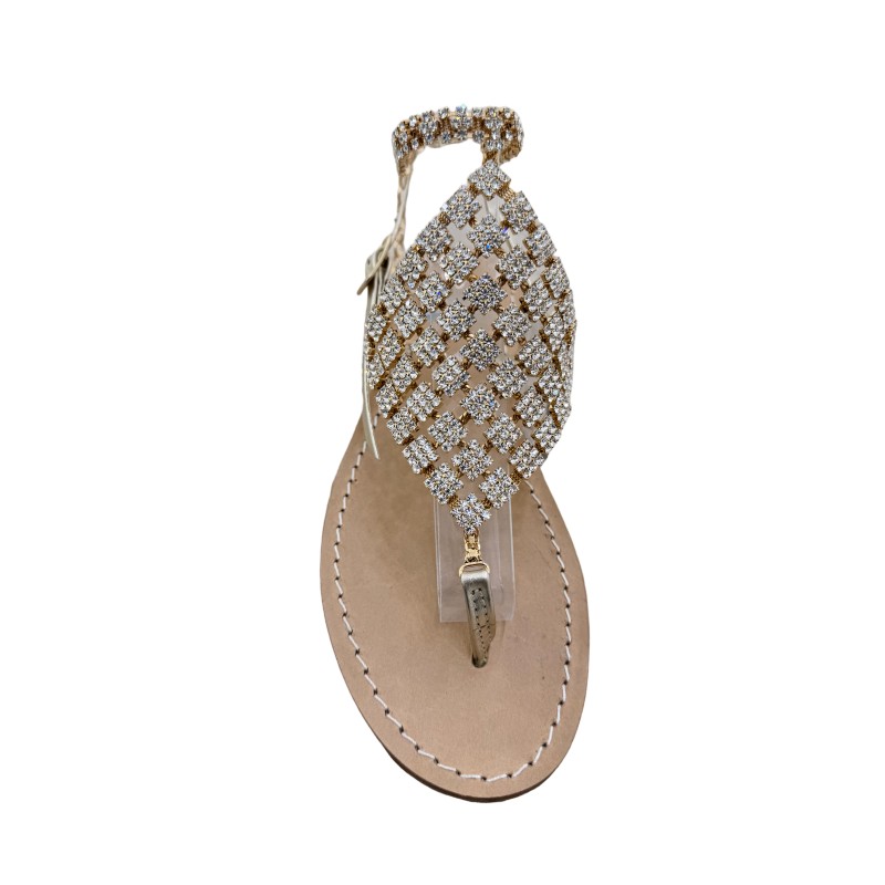 Sandali con cavigliera Anna color platino