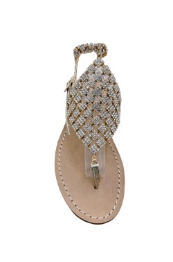 Sandali con cavigliera Anna color platino