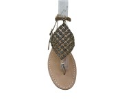 Platinum Coloured "Pina" Sandal with Ankle Bandage