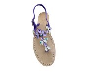 purple  Suede imma  Model Sandal with swarovski cristal purple