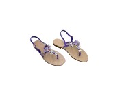 purple  Suede imma  Model Sandal with swarovski cristal purple