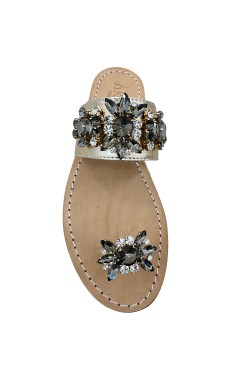 Black Coloured Jewel Sandal "Amanda"