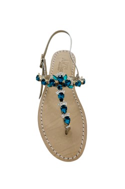 Green  Coloured Jewel Sandal “Flavia”