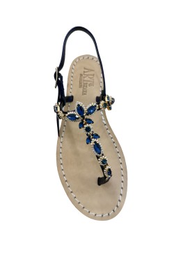 Sandali gioiello Patty  color blu con pietre color blu