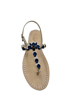 Platinum Coloured Jewel Sandal "Flavia"