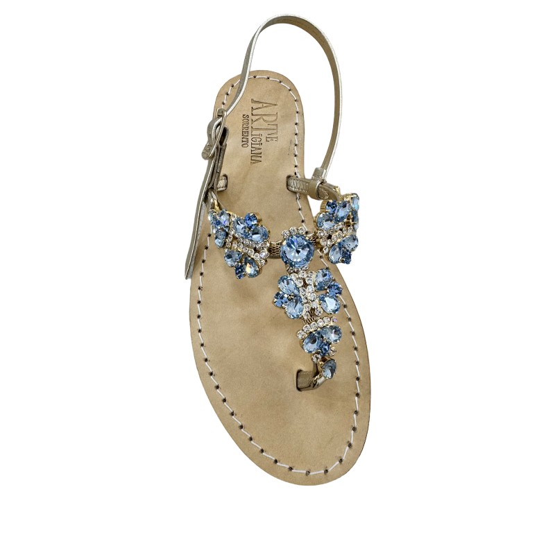 jeans Coloured Jewel Sandal “Valentina”