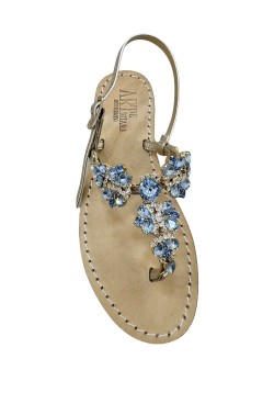 Platinum Coloured Jewel Sandal “Ivana”