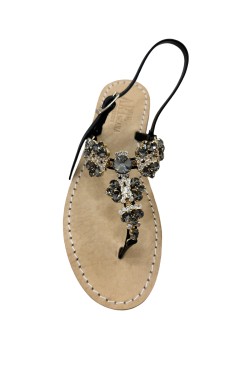 Smokey Black Jewel Sandal “Ivana”