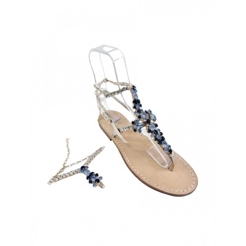 Sandali con cavigliera Venere color platino