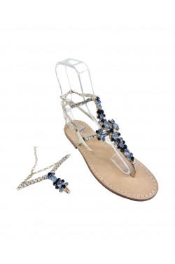 Sandali con cavigliera Venere color platino