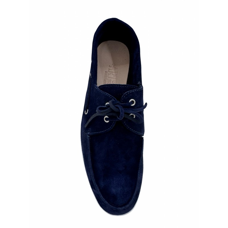 Moccasin "mare laci" suede calf leather blu