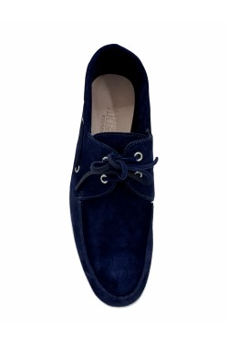 Moccasin "mare laci" suede calf leather blu