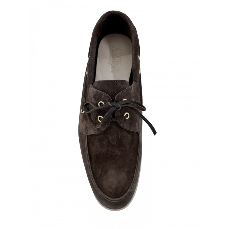 Moccasin "mare laci" suede calf leather cioccolato 