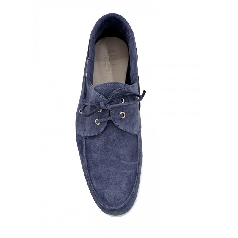 Mocassino "Mare lacci"  vitello scamosciato jeans 